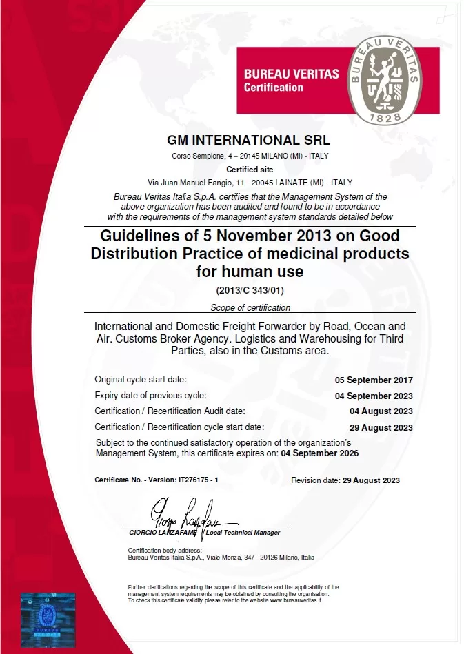 Certificazione GDP GM International